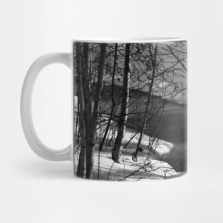 Winter scenery in black and white Mug